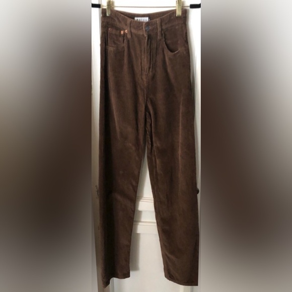 Motel Rocks corduroy trousers 90’s parallel jeans wide leg chocolate brown - Picture 5 of 16